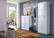 Zapatero Germania 3524-84 GW-Adana, con frentes de alto brillo, en blanco, 90 x 120 x 36 cm (ancho x alto x profundo)