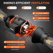 Ventilador de conducto FanGoFast de 100 mm controlado por APP con controlador de temperatura y humedad, motor EC, ventilador de extracción de 3000 RPM para refuerzo, tiendas de cultivo, ventilación y extractor de aire