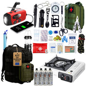 Kit de supervivencia completo UE 2025, mochila de supervivencia de 72 horas con hornillo de camping portátil, kit de supervivencia para desastres, kit táctico con