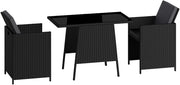 STEELSØN Xenara Conjunto de comedor de 3 piezas, 2 personas, negro/antracita, ratán