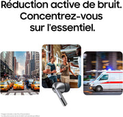 Buds3 Pro, Auriculares inalámbricos, Cancelación activa de ruido, Bluetooth, Plata, Audio 360, IA, Cargador de red incluido, (Versión FR)