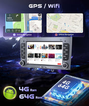 Autorradio VECHTEL 7 de 4G/64G para Peugeot 408 2010-2012 / 308 T7 2007-2013, Carplay y Android Auto inalámbricos, EQ, WiFi, GPS, Mirror Link, radio RDS/FM 2 DIN, autorradio Bluetooth con cámara de visión trasera