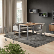 Mesa de comedor Vicco Granny, roble/gris, 120 x 70 cm extensible, con función de extensión para longitudes de mesa variables