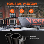 VEVOR Portaequipajes para Coche 1305×915×127 mm Carga 90,7 kg Cesta de Techo de Acero Portaequipajes Universal Bolsa de Transporte Impermeable para Transportar Material de Camping SUV Vehículos Viaje