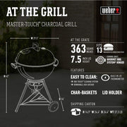 Barbacoa de carbón Weber Master-Touch 14516001, azul océano profundo