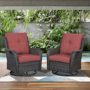Sillones mecedoras de mimbre para exteriores Gymojoy con base giratoria (juego de 2)