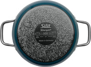 Juego de ollas Silit Compact, 4 piezas, apto para inducción, set de ollas con tapa de cristal, cerámica funcional Silargan, ollas para inducción sin níquel, color petróleo