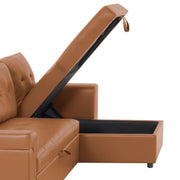 Sofá seccional reversible convertible con cama extraíble, chaise longue con almacenamiento oculto y patas duraderas