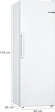 Bosch GSN33FWEV, Serie 4, Congelador vertical, Libre instalación, 176 x 60 cm, 225 L, Blanco
