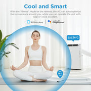 Aire acondicionado portátil Midea Silent Cool 26 Pro WF, 9000 BTU 2,6 kW, refrigeración, ventilación y deshumidificación, tamaño de habitación hasta 88 m³ (33 m²), control por APP/Alexa/Google Home/IFTTT, aire acondicionado móvil con tubo de escape