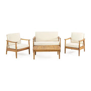 Set de conversación para exteriores de 4 plazas de madera de acacia Willowbrook de Christopher Knight Home