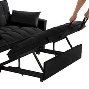 Sofá Cama Biplaza 4 en 1 con Apoyabrazos y Bolsillos de Almacenamiento, Sofá Cama Extraíble Tapizado Multifunción con Respaldo Ajustable