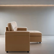 Sofá seccional reversible convertible con cama extraíble, chaise longue con almacenamiento oculto y patas duraderas