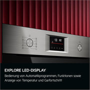 Horno empotrable AEG – Serie 5 Aire caliente circular: resultados de cocción uniformes en 3 niveles – Autolimpieza por pirólisis – 25 programas automáticos – Pantalla táctil LED – Calentamiento rápido – Negro – BPE53516AB