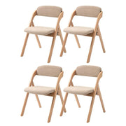 Sillas de comedor plegables y apilables de madera con asientos acolchados (juego de 4)