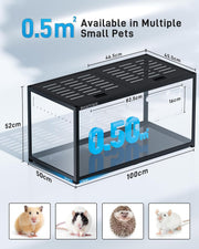 Jaula para hámster BUCATSTATE 3.0: Jaula de metal para ratas y animales pequeños, grande, apilable y de fácil montaje, 120L x 60An x 62Al cm, para roedores, ratones y hámsteres enanos (0,72 m², blanca)
