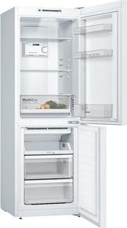 Frigorífico combi Bosch KGN36NWEA Serie 2, 186 x 60 cm, 215 L de refrigeración y 87 L de congelación, NoFrost: nunca más tendrá que descongelar, iluminación LED para una distribución uniforme de la luz