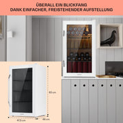 Mininevera Klarstein con puerta de cristal para habitaciones, refrigerador de bebidas con estantes ajustables, pequeño de 80 litros, frigorífico silencioso para interiores/exteriores