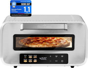 Horno para pizza eléctrico ProfiCook® | 400°C | piedra para pizza auténtica | incluye pala para pizza | ajuste variable de tiempo y temperatura | horno eléctrico para pizza | para pizza en menos de 5 min. | pizzera | PC PO 1323