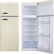 Frigorífico/Congelador Retro Amica KGC 15632 T / Azul hielo (Turquesa) / 144 cm (Al) x 55 cm (An) x 62 cm (Pr) / Diseño retro / Frigorífico con congelador