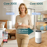 Purificador de aire Levoit Core 400S para alérgicos, filtro HEPA de carbón activado, CADR 433 m³/h, 90㎡, PM2,5, aplicación automática, blanco plateado