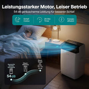 SereneLife Klimaanlage Mobil- mit Abluftschlauch 14000 BTU 2,9kW, 4-in-1 Klimagerät-Kühlen Heizen Ventilieren und Entfeuchten, WLAN- Steuerung, Digitaldisplay, 24h- Timer, bis 45 m²