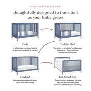 Cuna convertible 4 en 1 Swell de Babyletto con kit de conversión para cama infantil
