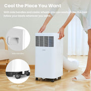 Aire acondicionado portátil Comfee Easy Cool 2.0, 7000 BTU 2,0kW, refrigeración, ventilación y deshumidificación, tamaño de habitación hasta 68m³ (25㎡), control por APP/Alexa/Google Home/IFTTT, aire acondicionado móvil con manguera de escape