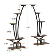 Soporte para plantas de interior, estante para flores de 6 niveles para jardín en casa - Juego de 2