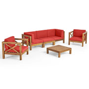 Set de conversación de 6 piezas de madera de acacia Brava Outdoor de Christopher Knight Home