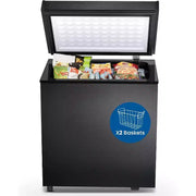 Congelador horizontal ZAFRO de 1.8 pies cúbicos, congelador compacto con 2 cestas y temperatura ajustable, puerta de apertura superior para hogar, dormitorio, cocina, bar