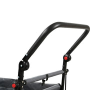 Carrito de mano plegable y compacto Fuxtec FX-CT700 gris, con frenos, asiento acolchado, mango ajustable en altura, para excursiones