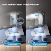Campana extractora Comfee 90 cm A++ 867 m³/h ANGJ72B 90PRO EU recirculación extracción control táctil control por gestos 4 niveles