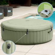 Set de spa inflable redondo Intex para 6 personas, color verde oliva, 28428NP (inflado 216 cm x 71 cm)