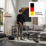 Aspiradora con bolsa Siemens Q5.0 Extreme silencePower VSQ5X1232, para alérgicos, filtro higiénico, gran potencia de succión en parqué, alfombras y baldosas, cable largo, fabricada en Alemania, 850 W, negra