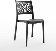 Sillas Flora de resina con fibra de vidrio (4, Antracita)