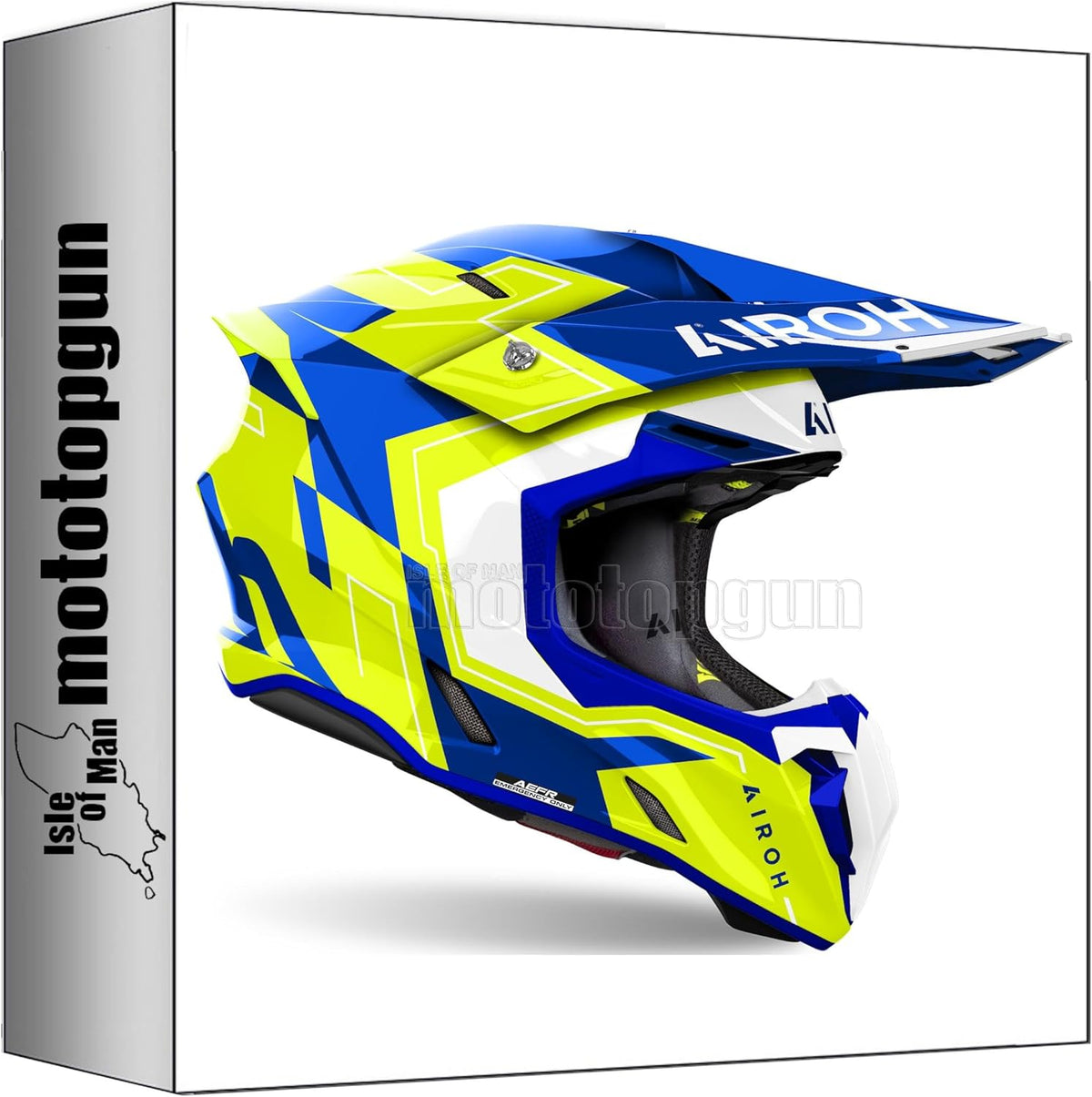 Airoh casco moto cross tw3d31 twist 3 dizzy azul amarillo brillo t. m mototopgun