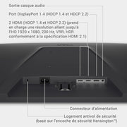 Monitor Gaming Dell 27 - SE2725HG, Full HD (1920x1080), 200Hz, Fast IPS, 1ms, AMD FreeSync Premium, 99% sRGB, VESA (100x100mm), DisplayPort, 2 HDMI, Garantía de 3 años, Negro