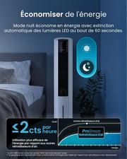 Enfriador de aire Pro Breeze OmniAir 7L 3 en 1, 7 velocidades, 3 modos, oscilante, temporizador de 10 h, climatizador portátil sin evacuación, silencioso, sin conductos, ventilador enfriador de aire