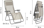 Tumbona relax Lafuma, plegable y ajustable, RSXA Clip, Batyline, color: Seigle, LFM2035-8548