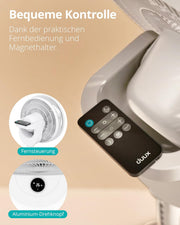 Ventilador de pie silencioso Duux Whisper 2 - Motor CC eficiente con 26 velocidades - Ventilador de altura regulable (73-95 cm) - Oscilación horizontal y vertical - Blanco