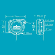 Enrollador de cable 9040D-2.5 20 m para 230 V CA con guía automática y rebobinado con freno