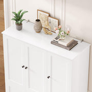 Armario de cocina FirFurd, armario multiusos de 180 cm, armario despensero, aparador con 6 puertas y estantes ajustables, armario multiusos para cocina, salón y recibidor, 180x106x37 cm, blanco