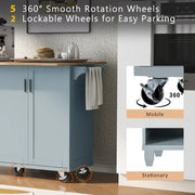 Isla de cocina con encimera plegable, carrito de almacenamiento para cocina con estante extraíble, toallero y cajón, ruedas giratorias