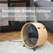 Ventilador Stadler Form Otto, de bambú, con 3 velocidades, ideal para el verano y apto para dormitorios, salas de estar y oficinas, fácil limpieza, 50 vatios