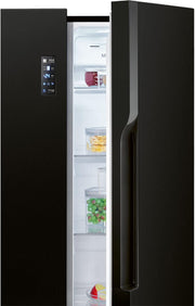 Frigorífico con congelador Bomann® | Congelador No-Frost | Frigorífico de 186 cm | 39 dB | Frigorífico combi con MultiAirflow | 320 L | Frigorífico combi No-Frost | KG 7361 negro-inox