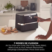 Freidora de aire NINJA Foodi FlexDrawer, zona dual con divisor extraíble, cajón grande de 10,4 L, 7 en 1, zona doble, sin aceite, piezas antiadherentes aptas para lavavajillas, negro AF500EU