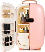 Mini nevera de belleza y cosméticos KFO: capacidad de 12 L, silenciosa (20 dB), portátil con asa, función de refrigeración y secado, diseño elegante, ideal para el almacenamiento de productos de cuidado de la piel y maquillaje