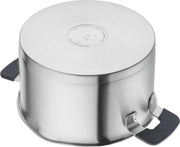 Set de ollas ZWILLING Simplify de 5 piezas, con función de vertido, mangos Stay-Cool, apto para inducción, acero inoxidable, plata