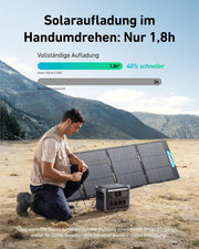 Estación de energía portátil Anker SOLIX C1000, LiFePO4, generador solar de 1800W, carga al 100% en 58 minutos con modo UltraFast, estación de energía LFP para exteriores, camping y reserva de energía (panel solar opcional)